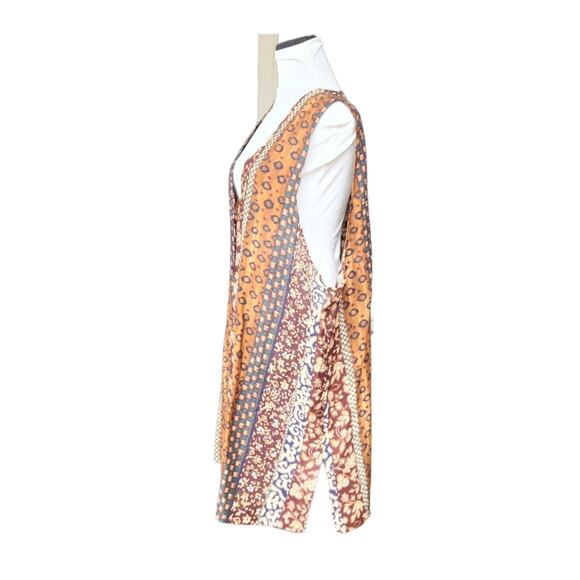 Chelsea Jones Orange & Brown Sleeveless Button-Down Tank – Size 24W - Picture 2 of 9